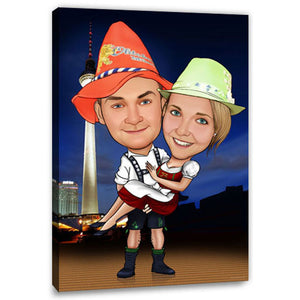 Karikatur vom Foto - Paar in Trachten (ca1167) - Lustige individuelle Karikatur vom eigenen Foto