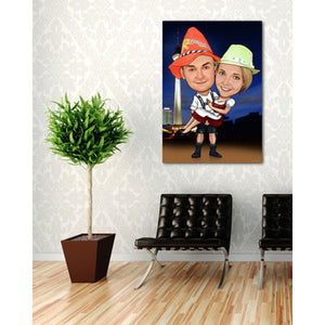 Karikatur vom Foto - Paar in Trachten (ca1167) - Lustige individuelle Karikatur vom eigenen Foto