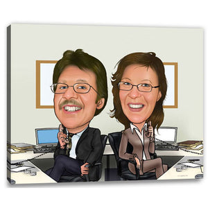 Karikatur vom Foto - Büro Kollegen (ca1169) - Lustige individuelle Karikatur vom eigenen Foto