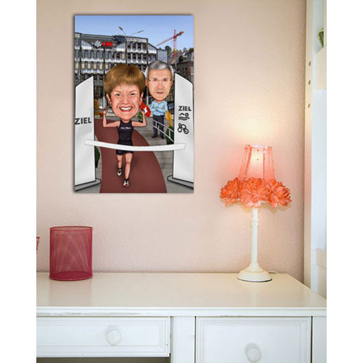 Karikatur vom Foto - Marathon-Lauf (ca1191) - Lustige individuelle Karikatur vom eigenen Foto