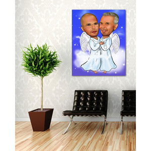 Karikatur vom Foto - 2 Engel (ca1193) - Lustige individuelle Karikatur vom eigenen Foto