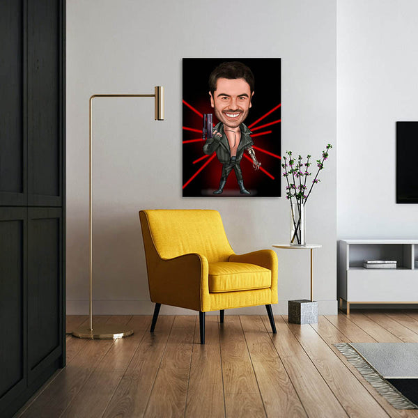 Karikatur vom Foto - Arnold (ca122) - Lustige individuelle Karikatur vom eigenen Foto