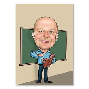 Karikatur vom Foto - Lehrer (ca185) - Lustige individuelle Karikatur vom eigenen Foto