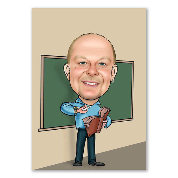 Karikatur vom Foto - Lehrer (ca185) - Lustige individuelle Karikatur vom eigenen Foto
