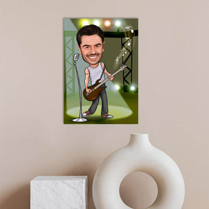 Karikatur vom Foto - Bassgitarre (ca201) - Lustige individuelle Karikatur vom eigenen Foto