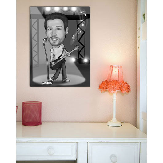 Karikatur vom Foto - Bassgitarre SW (ca201sw) - Lustige individuelle Karikatur vom eigenen Foto
