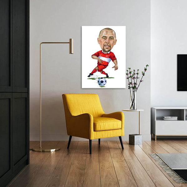 Karikatur vom Foto - Dribble König (ca2030) - Lustige individuelle Karikatur vom eigenen Foto