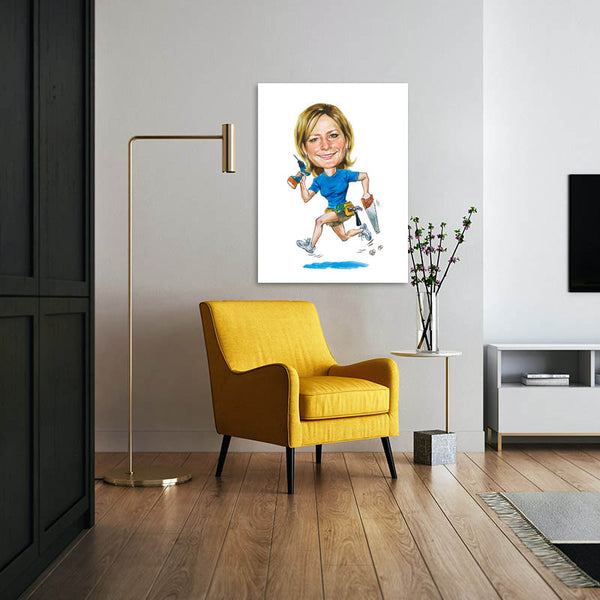 Karikatur vom Foto - Handwerkerin (ca2048) - Lustige individuelle Karikatur vom eigenen Foto