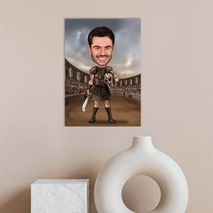 Karikatur vom Foto - Gladiator (ca204) - Lustige individuelle Karikatur vom eigenen Foto