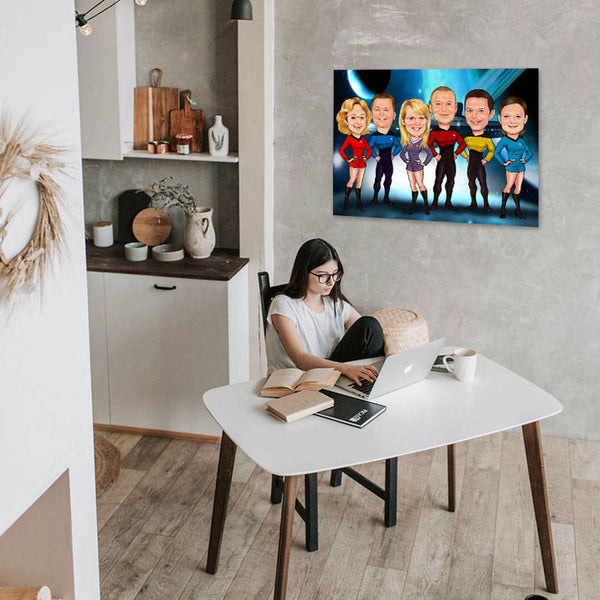 Karikatur vom Foto - Raumschiff (ca2067) - Lustige individuelle Karikatur vom eigenen Foto