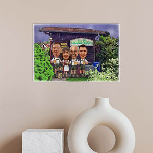 Karikatur vom Foto - Bayrisches Team (ca2069) - Lustige individuelle Karikatur vom eigenen Foto