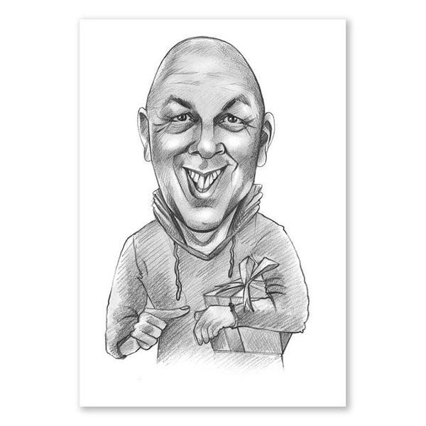 Karikatur vom Foto - Pencil Karikatur 3 (ca2084) - Lustige individuelle Karikatur vom eigenen Foto