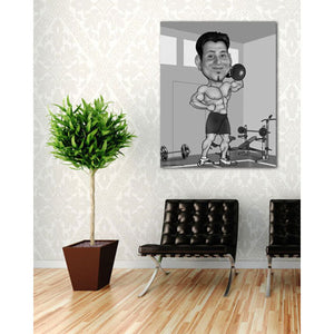 Karikatur vom Foto - Bodybuilding SW (ca208sw) - Lustige individuelle Karikatur vom eigenen Foto