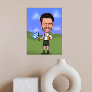 Karikatur vom Foto - bayrischer Mann (ca210) - Lustige individuelle Karikatur vom eigenen Foto