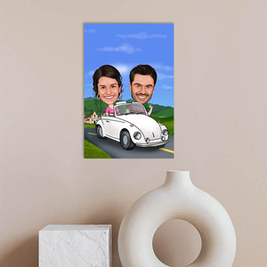 Karikatur vom Foto - Auto (andere Fahrzeugmarken mgl.) (ca242) - Lustige individuelle Karikatur vom eigenen Foto