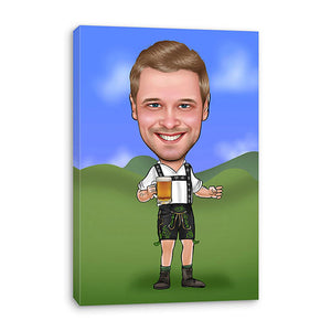 Karikatur vom Foto - Wiesn Mann (ca254man) - Lustige individuelle Karikatur vom eigenen Foto