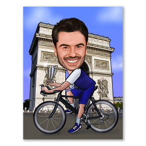 Karikatur vom Foto - Triumphbogen (andere Wahrzeichen mgl.) (ca262) - Lustige individuelle Karikatur vom eigenen Foto