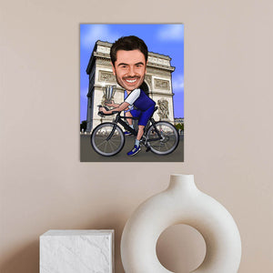 Karikatur vom Foto - Triumphbogen (andere Wahrzeichen mgl.) (ca262) - Lustige individuelle Karikatur vom eigenen Foto