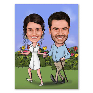 Karikatur vom Foto - Hilf mir (ca321) - Lustige individuelle Karikatur vom eigenen Foto