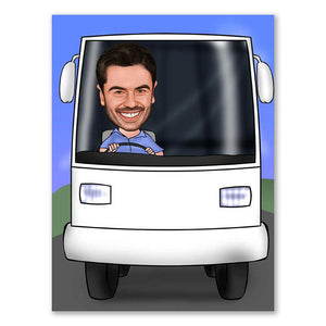 Karikatur vom Foto - Renn LKW (andere Fahrzeugtypen mgl.) (ca349) - Lustige individuelle Karikatur vom eigenen Foto