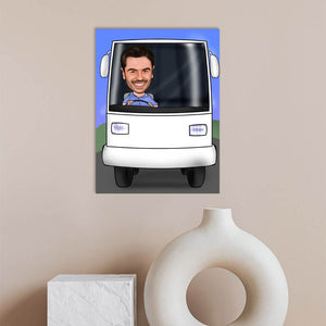 Karikatur vom Foto - Renn LKW (andere Fahrzeugtypen mgl.) (ca349) - Lustige individuelle Karikatur vom eigenen Foto