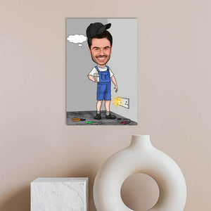 Karikatur vom Foto - Elektrophobie (ca363) - Lustige individuelle Karikatur vom eigenen Foto