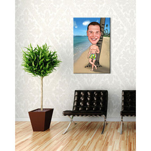 Karikatur vom Foto - Hawaii Beach (ca382man) - Lustige individuelle Karikatur vom eigenen Foto