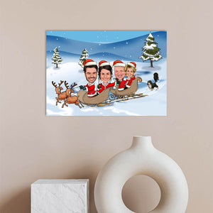 Karikatur vom Foto - Weihnachten Geschenke (ca385) - Lustige individuelle Karikatur vom eigenen Foto