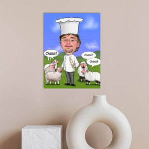 Karikatur vom Foto - Schafskoch (Texte mgl.) (ca456) - Lustige individuelle Karikatur vom eigenen Foto
