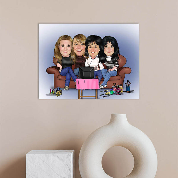 Karikatur vom Foto - Frauen (ca461) - Lustige individuelle Karikatur vom eigenen Foto