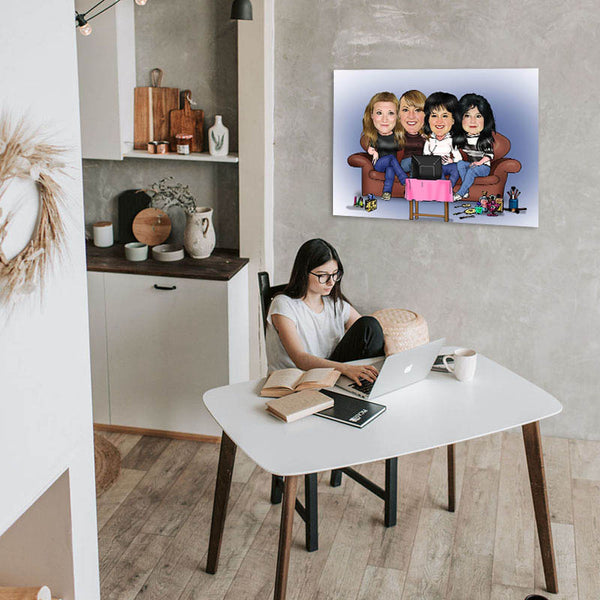 Karikatur vom Foto - Frauen (ca461) - Lustige individuelle Karikatur vom eigenen Foto