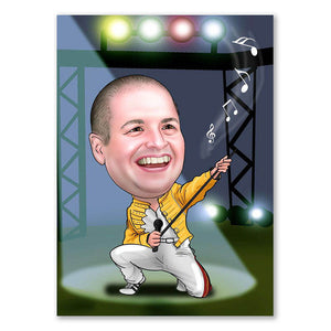 Karikatur vom Foto - Freddie (ca463) - Lustige individuelle Karikatur vom eigenen Foto