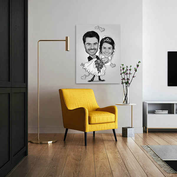 Karikatur vom Foto - Hochzeitspaar klassisch (ca476) - Lustige individuelle Karikatur vom eigenen Foto