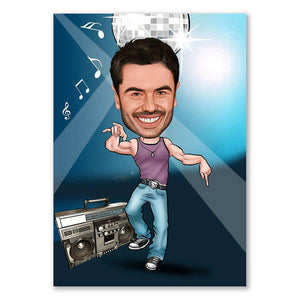 Karikatur vom Foto - Hip Hop Rapper (ca500) - Lustige individuelle Karikatur vom eigenen Foto