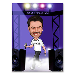 Karikatur vom Foto - Mann auf Bühne (ca556) - Lustige individuelle Karikatur vom eigenen Foto