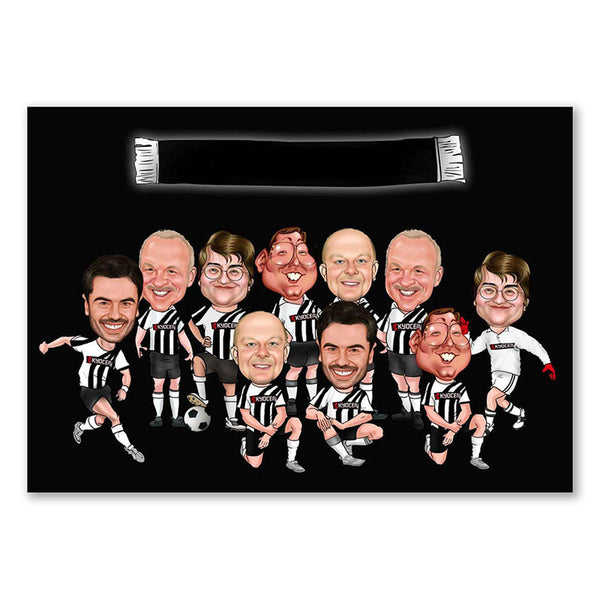 Karikatur vom Foto - Wir sind ein Team (ca576) - Lustige individuelle Karikatur vom eigenen Foto
