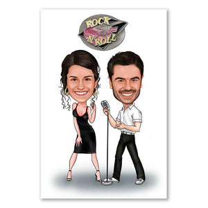 Karikatur vom Foto - RocknRoll (ca640) - Lustige individuelle Karikatur vom eigenen Foto