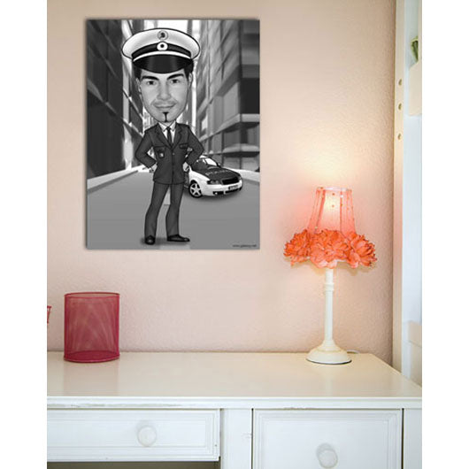 Karikatur vom Foto - Polizei SW (ca646sw) - Lustige individuelle Karikatur vom eigenen Foto