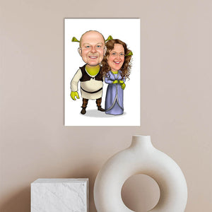 Karikatur vom Foto - Monster Paar (ca675) - Lustige individuelle Karikatur vom eigenen Foto