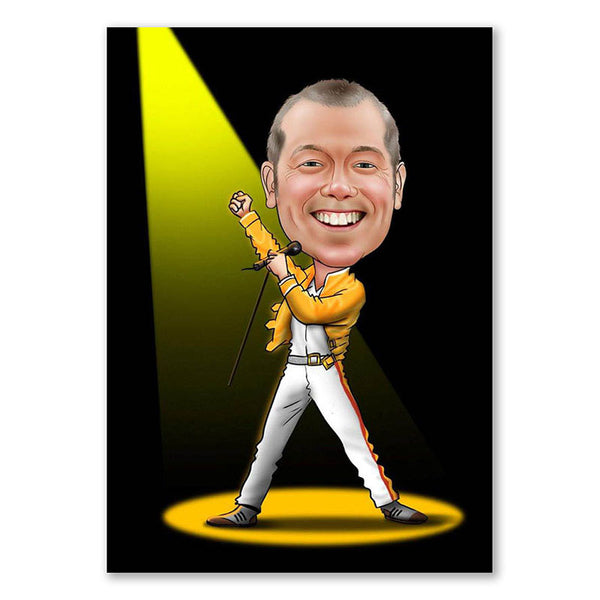 Karikatur vom Foto - We will rock you (ca697) - Lustige individuelle Karikatur vom eigenen Foto