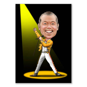 Karikatur vom Foto - We will rock you (ca697) - Lustige individuelle Karikatur vom eigenen Foto