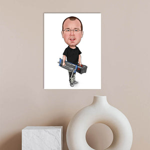 Karikatur vom Foto - Hilfe (ca760) - Lustige individuelle Karikatur vom eigenen Foto