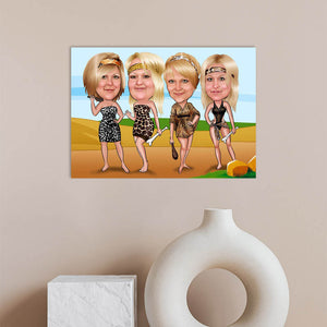 Karikatur vom Foto - Die Ureinwohnerinnen (ca820) - Lustige individuelle Karikatur vom eigenen Foto