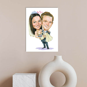 Karikatur vom Foto - Liebe ohne Worte (cdi162) - Lustige individuelle Karikatur vom eigenen Foto