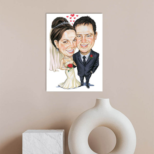 Karikatur vom Foto - Ich habe Dich lieb (cdi185) - Lustige individuelle Karikatur vom eigenen Foto