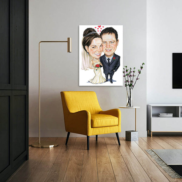 Karikatur vom Foto - Ich habe Dich lieb (cdi185) - Lustige individuelle Karikatur vom eigenen Foto