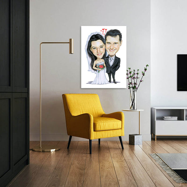 Karikatur vom Foto - Wir haben uns gefunden (cdi241) - Lustige individuelle Karikatur vom eigenen Foto