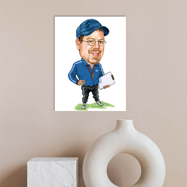 Karikatur vom Foto - Trainer (cdi271) - Lustige individuelle Karikatur vom eigenen Foto