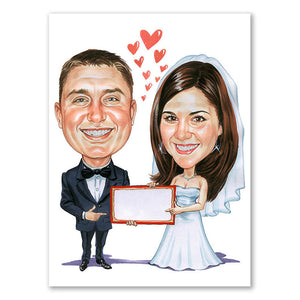 Karikatur vom Foto - Wir heiraten (cdi281) - Lustige individuelle Karikatur vom eigenen Foto