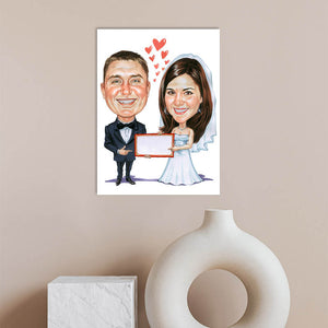 Karikatur vom Foto - Wir heiraten (cdi281) - Lustige individuelle Karikatur vom eigenen Foto